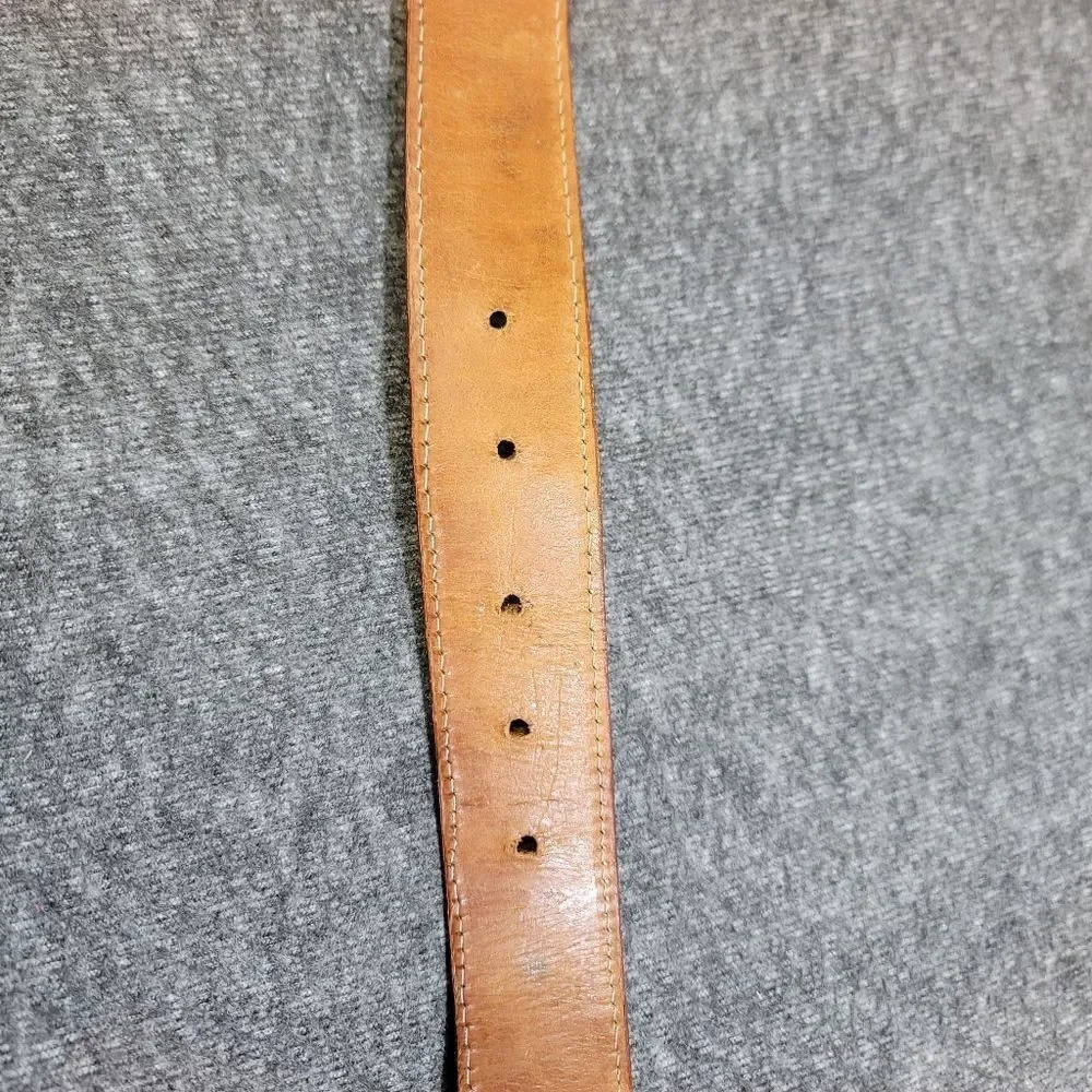 Handmade Western Brown Leather Belt Ostrich – Size 32– Made in Mexico